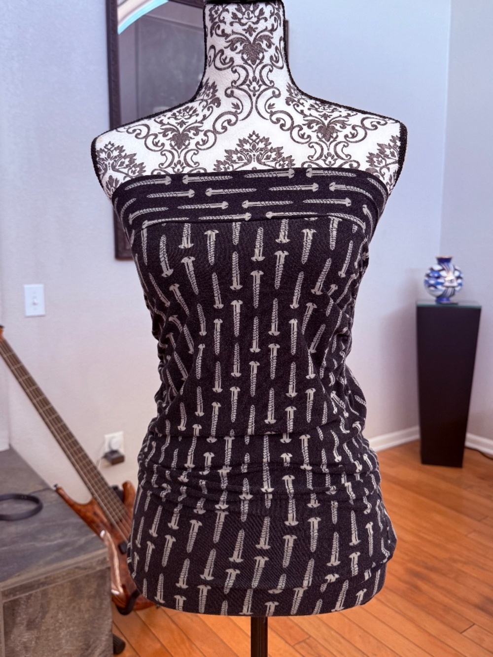 Betsy Johnson Vintage Screw Black Body Con Black Tube Dress Very Rare